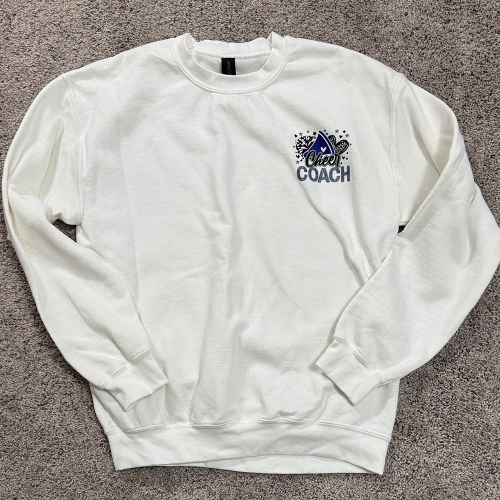 Cheer Coach White Crewneck Sweatshirt